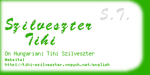 szilveszter tihi business card